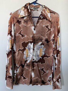 Vintage 70s Triumph of California Disco Shirt - Rare Window Print S/M